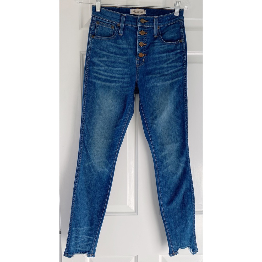 Madewell 10" High-Rise Skinny Jeans: Chewed-Hem Edition Size 26 - Picture 7 of 15